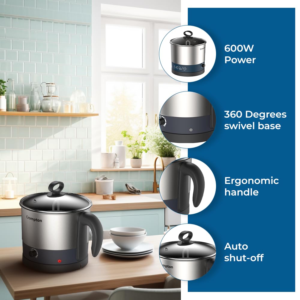 Crompton Insta Nourish Multi-Purpose Kettle 1 Ltr  (Back)