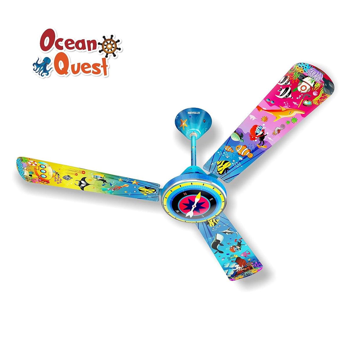 Havells Ocean Quest 1200mm Ocean Kids Ceiling Fan (Multi Ocean Quest)