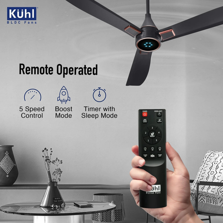 Kähl ceiling fan with remote control in a room setting