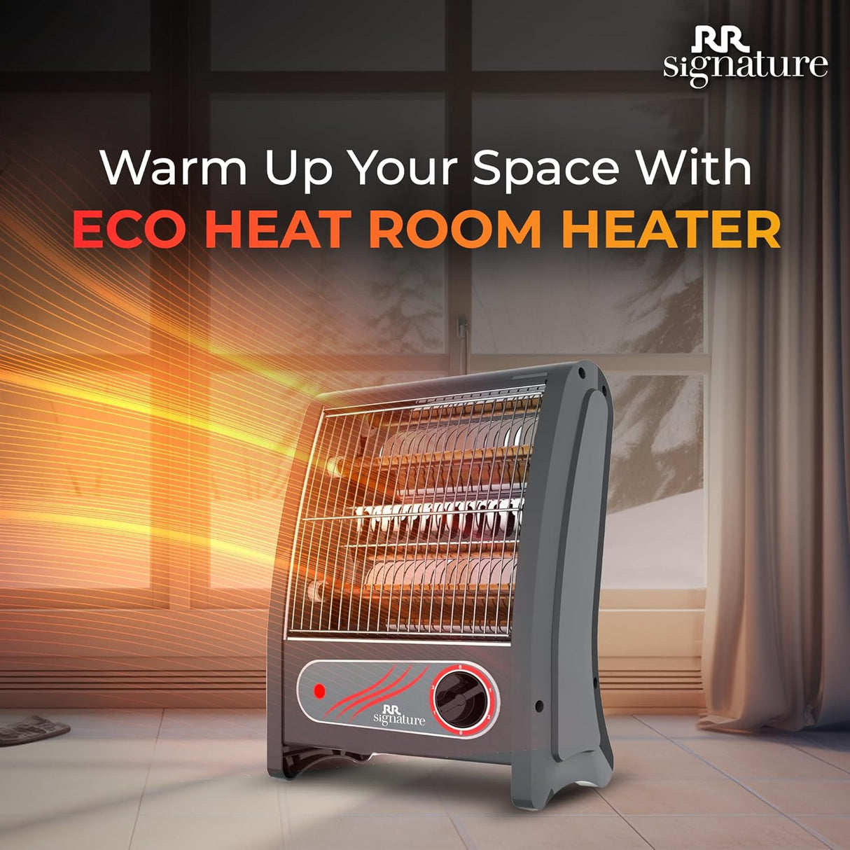 RR Signature Ecoheat Quartz Room Heater 800 Watt (Black)