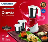 Crompton Questa 500W 3 Jars Mixer Grinder (Red & White)