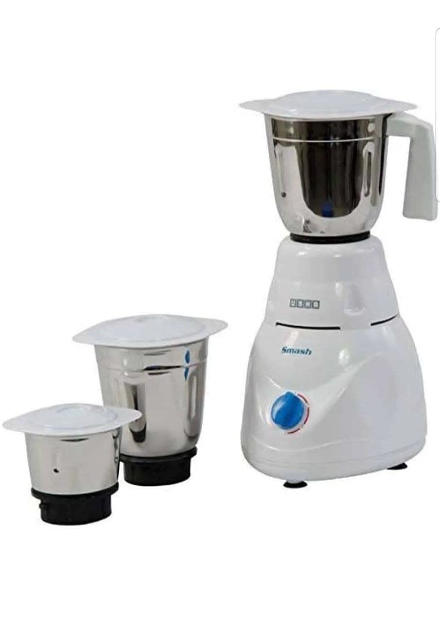 Usha Smash Mixer Grinder 500-Watt 3 Jars (White)