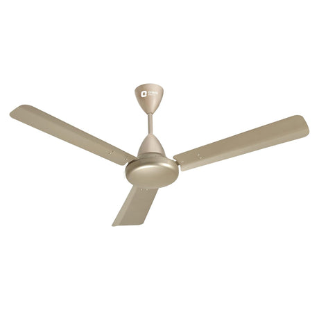Ceiling fan with three blades on a white background
