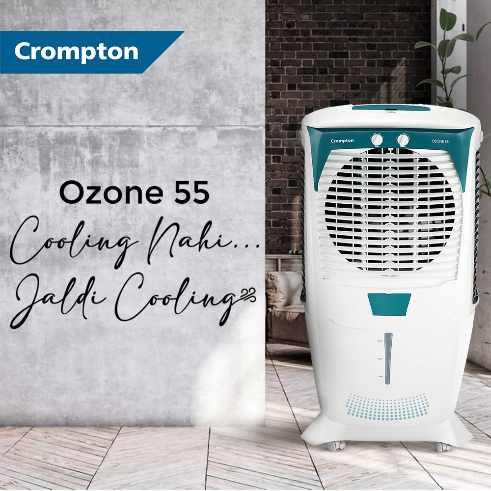 Crompton Ozone 55 Litre Desert Air Cooler (White & Teal)