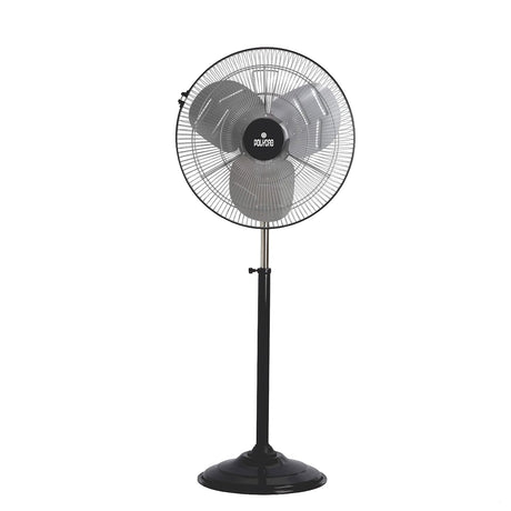 Black stand fan on a white background