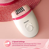 Philips BRE235/00 Corded Epilator for gentle hair removal (White/Pink)