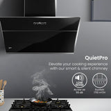 Crompton QuietPro Inclined 90cm Filterless Wall Mounted BLDC Kitchen Chimney (Black)