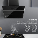 Crompton QuietPro Inclined 75cm Filterless Wall Mounted BLDC Kitchen Chimney (Black)