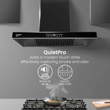 Crompton QuietPro Box 75cm Filterless Wall Mounted BLDC Kitchen Chimney (Black)