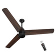 The ceiling fan natural walut wood with remote with background 