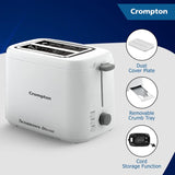 Crompton SunBrown Deluxe Pop-up Toaster 800W (White)