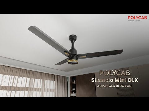 Polycab Silencio Mini DLX 1200mm 5-Star Advanced BLDC Ceiling fan 【Black Gold Dziner】