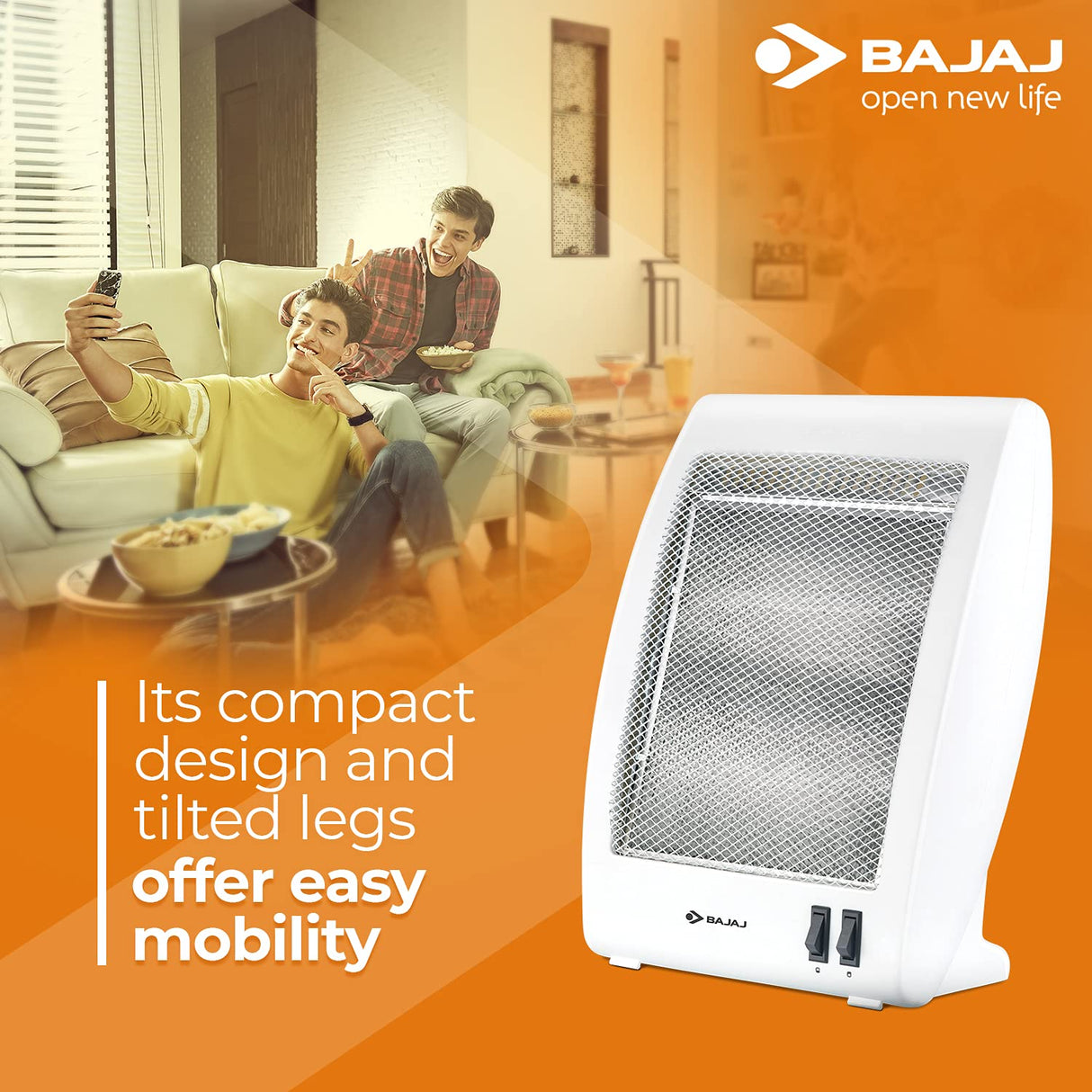 Bajaj RHX-2 800Watts Halogen Room Heater (White)