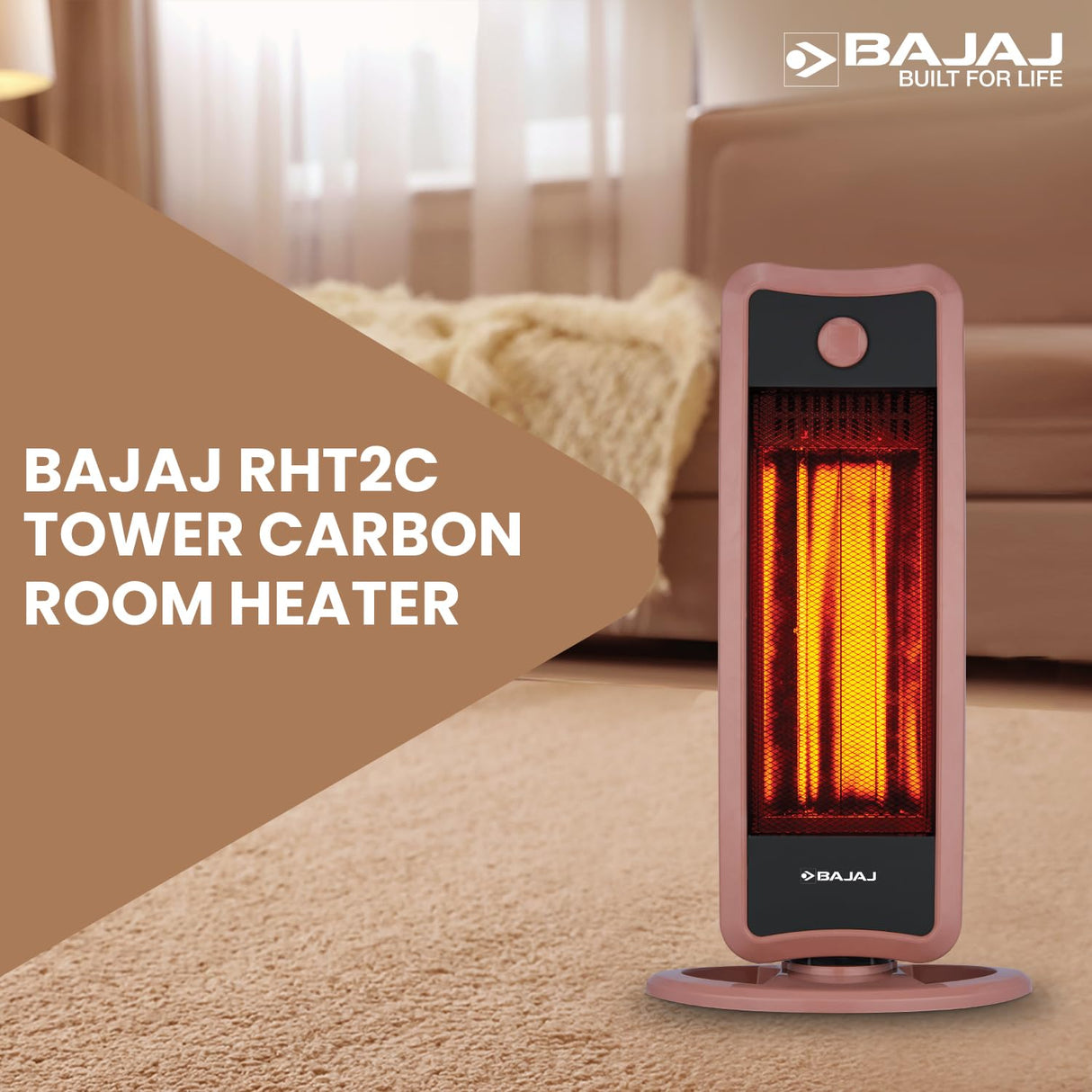 Bajaj RHT2C 900 Watts Carbon Room Heater (Black)