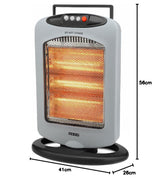 USHA 4003 1200Watt 3 Rod Halogen Heater with Auto Oscillation Feature (Grey)