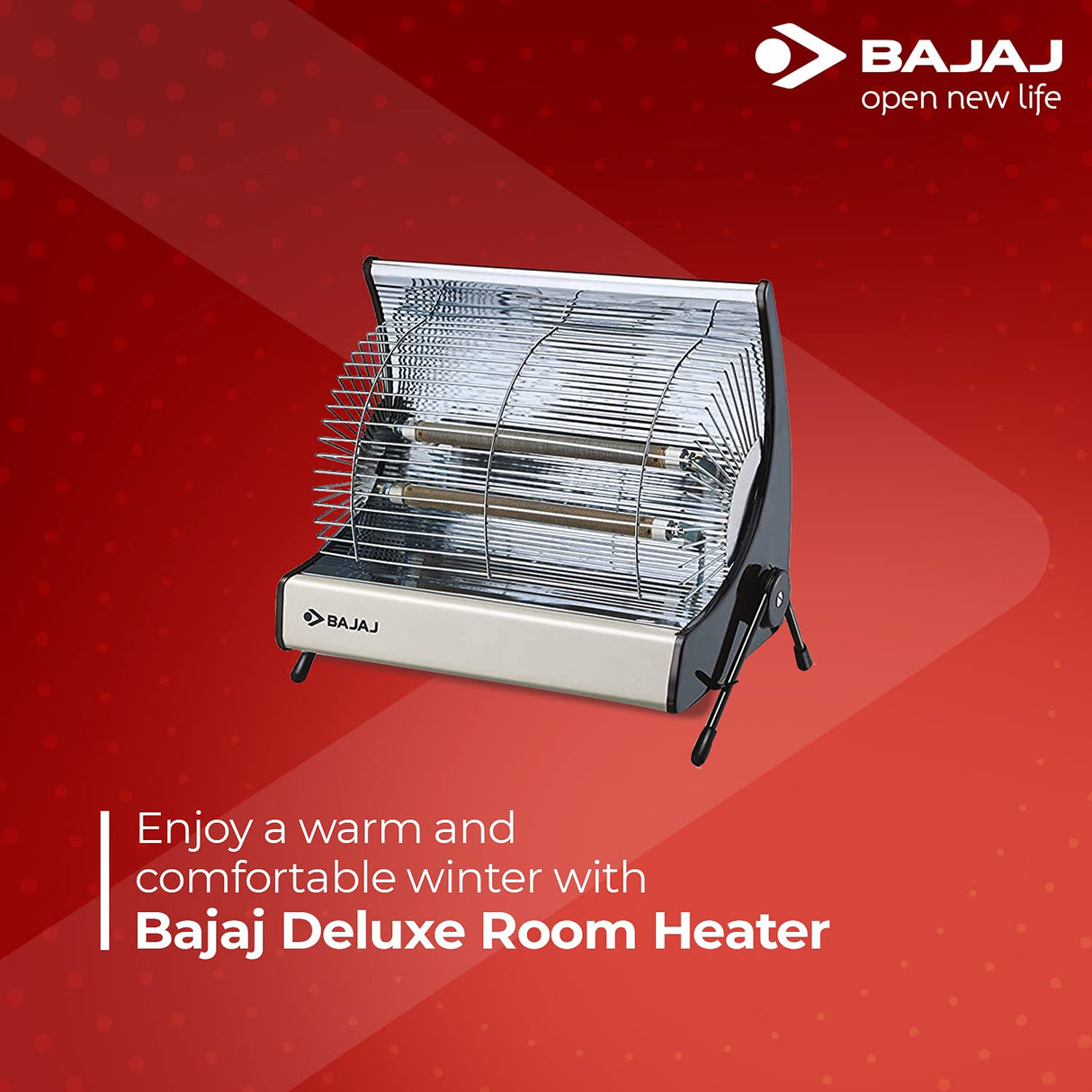 Bajaj Deluxe 2000 Watts ISI Approved Halogen Room Heater