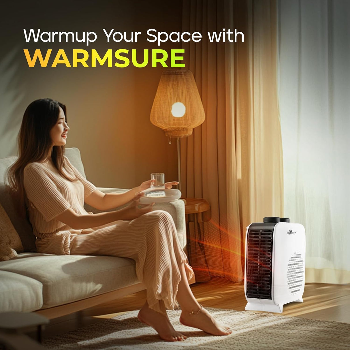 RR Signature Warmsure Room Heater for Home 1000/2000 Watts (White & Black)