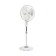 A white 400mm high speed pedestal fan with a luminous dial, standing on a flat surface.