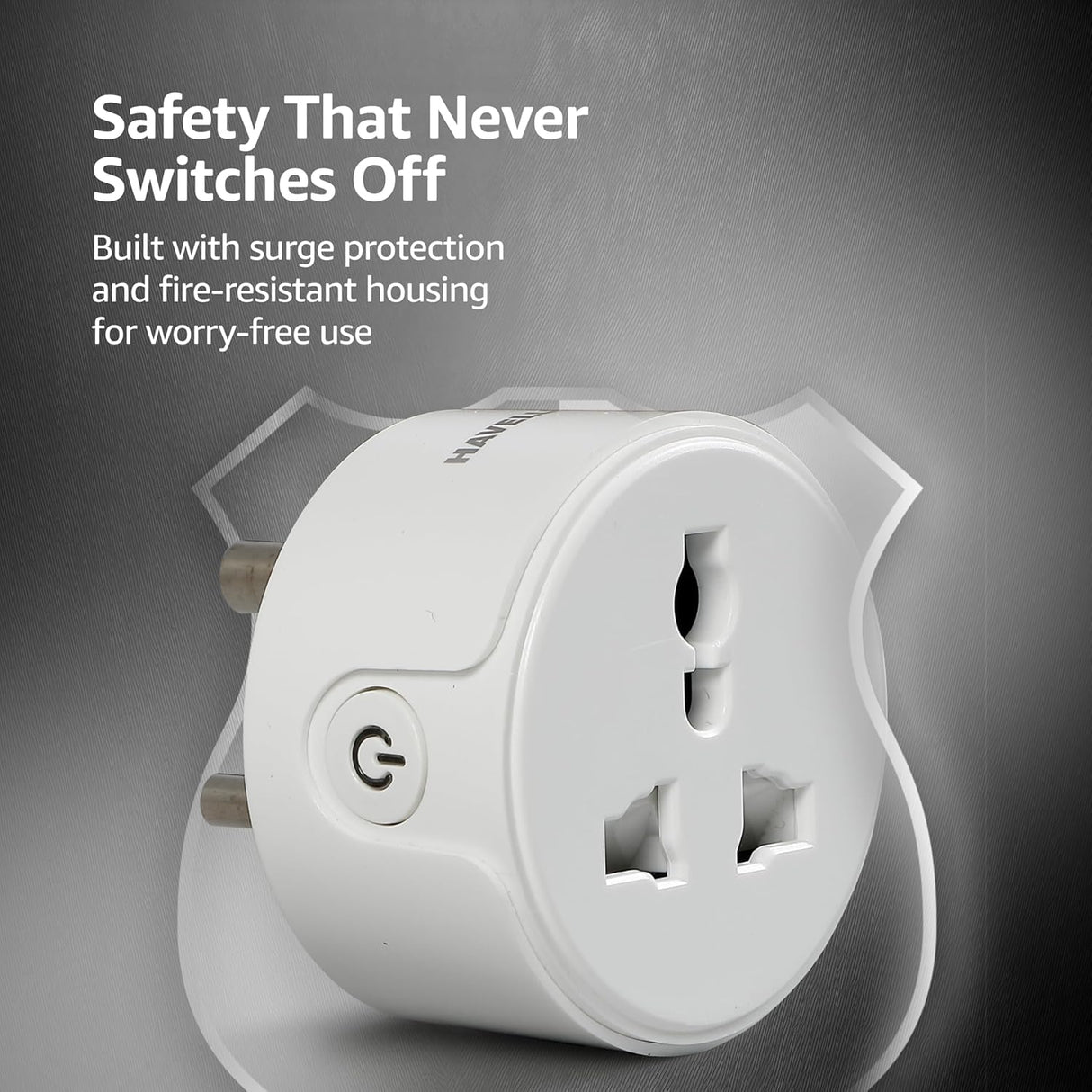 Havells 10A Smart Wi-Fi Socket with Voice Control & Energy Monitoring (White)