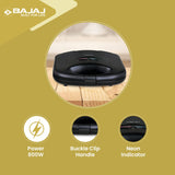 Bajaj SWX 4 Deluxe 800 W 2-Slice Grill Sandwich Maker (Black)