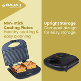 Bajaj SWX 4 Deluxe 800 W 2-Slice Grill Sandwich Maker (Black)