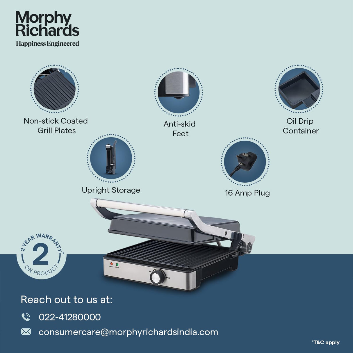 Morphy Richards Imperio Series Sandwich Maker GRILL SM 73 (Black)