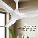 Crompton SilentPro Enso 1225mm Smart iOT-enabled BLDC Ceiling Fan (All white)