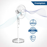 Crompton HighSpeed Torpedo 400mm Pedestal Fan (KD White)