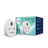 Wipro 16A Wi-Fi Smart Plug with Energy Monitoring (Works with Alexa and Google Assistant)- White