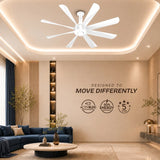 Crompton Luxian Statement Senze iOT 1320mm 8-Blade Ceiling Fan | Ice White