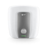 White and gray water heater with Orient Electric logo on a white background