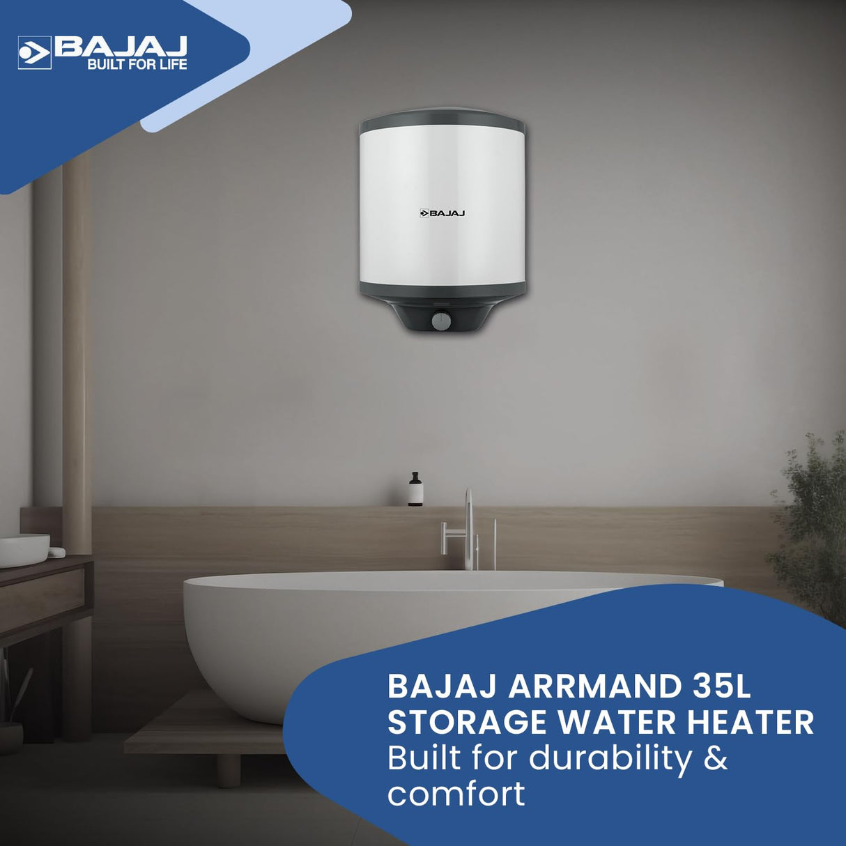Bajaj Armand 35 Litre Storage Water Heater Geyser (White)