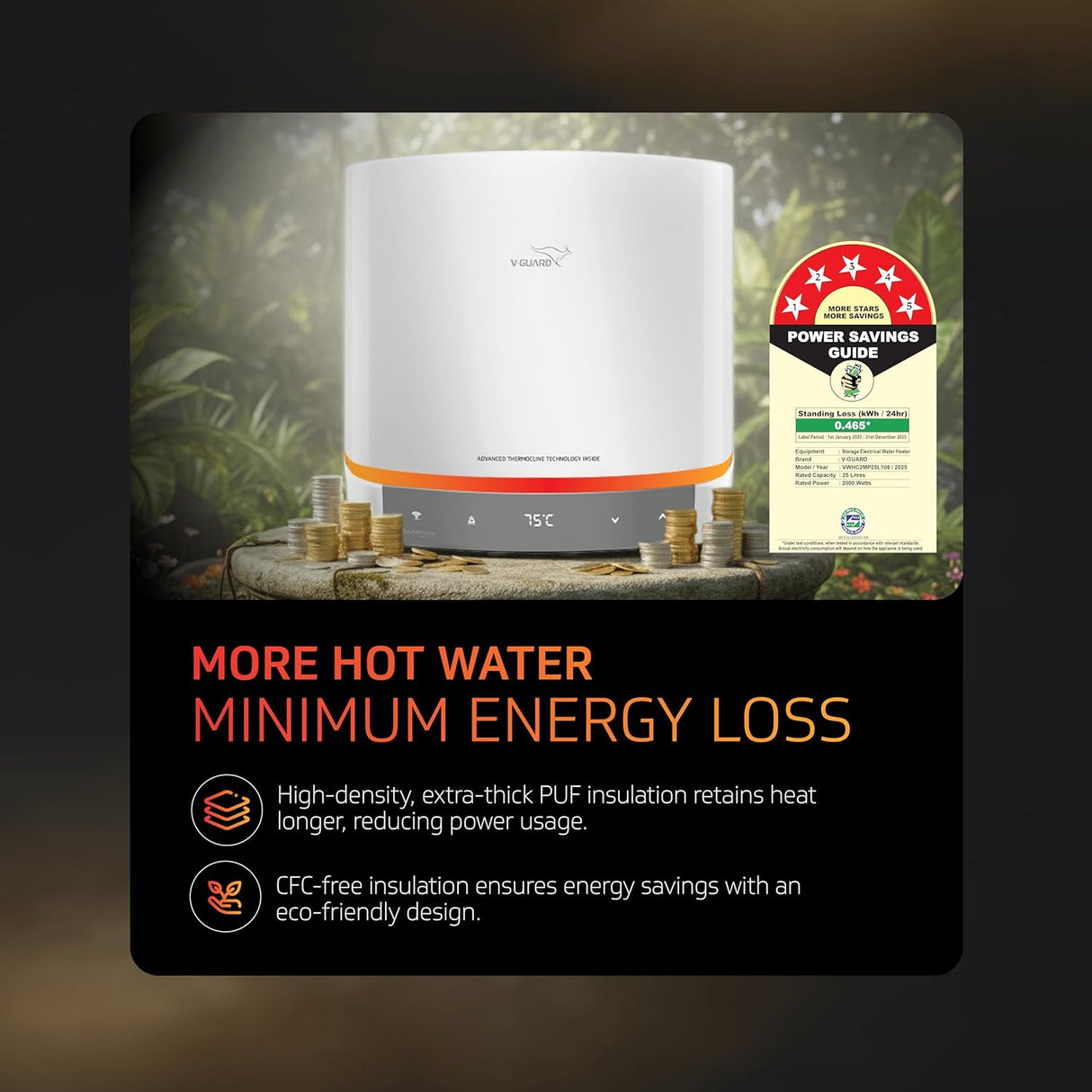 V-Guard Luxecube Avo Geyser 10 Ltr Water Heater (White)