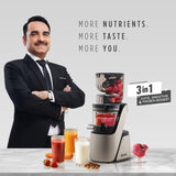 Sujata SJ01 250W Cold Pressed Slow Juicer for Fruit, Vegetable Juices, Nut Milks