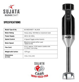 Sujata Blendcraft Hand Blender 180 Watts (Black)