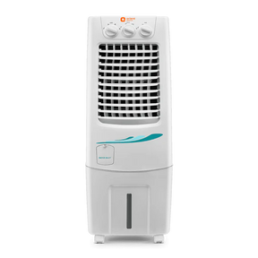 A white Orient Electric Supercool 30 Litre personal air cooler with a solid pattern.