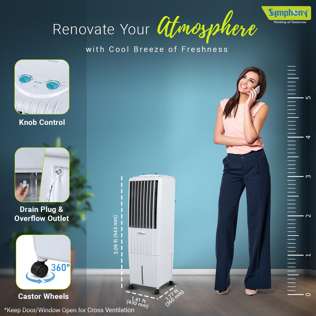 Symphony Diet 22T 22-Litre Personal Air Cooler (White)