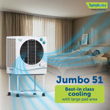 Symphony Jumbo 51 Desert Air Cooler With Trolley (51L, White)