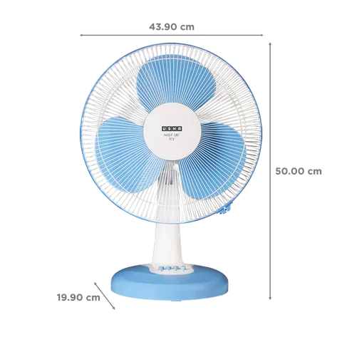 Usha Mist Air Flo 400mm Table Fan (Light Blue)