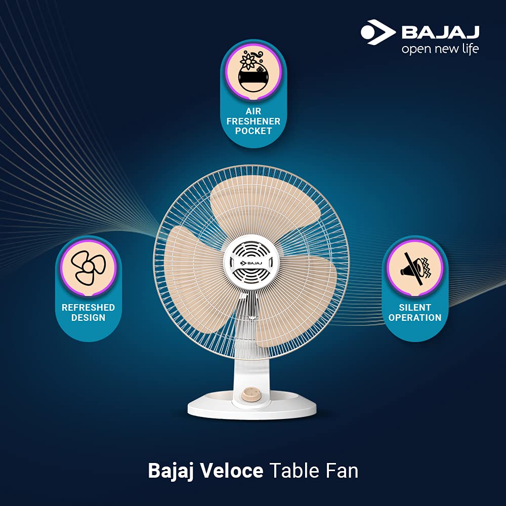 Bajaj Veloce 400 mm Champagne Fizz Table Fan