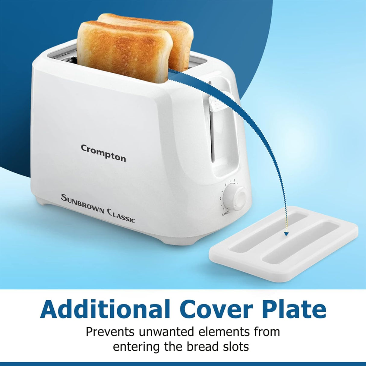 Crompton SunBrown Classic Pop-up Toaster 700W (White )