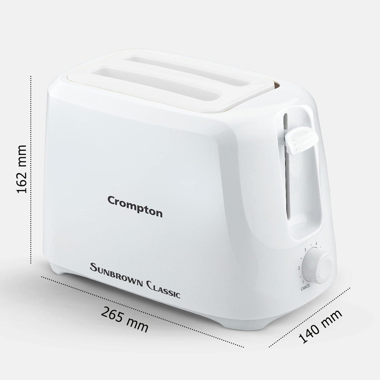 Crompton SunBrown Classic Pop-up Toaster 700W (White )