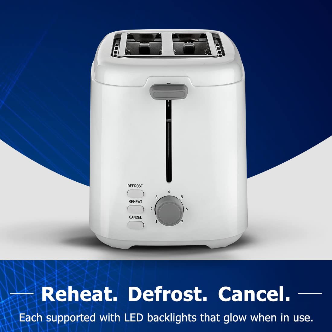 Crompton SunBrown Deluxe Pop-up Toaster 800W (White)
