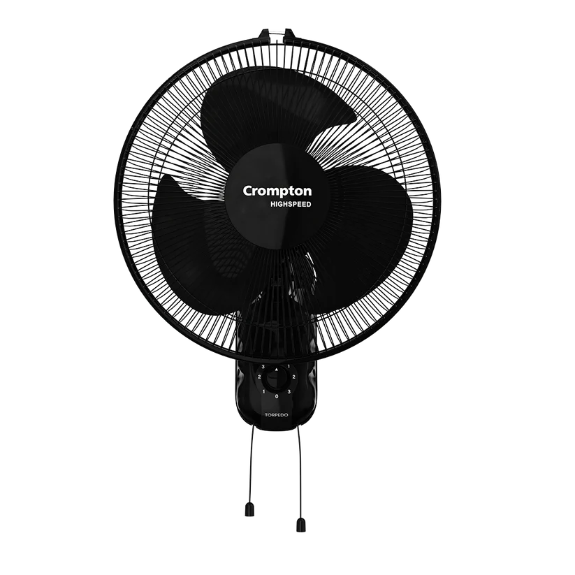 Crompton Torpedo 400mm High Speed Wall Fan (Black)