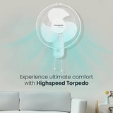 Crompton HighSpeed Torpedo 300mm Wall Fan (KD White)