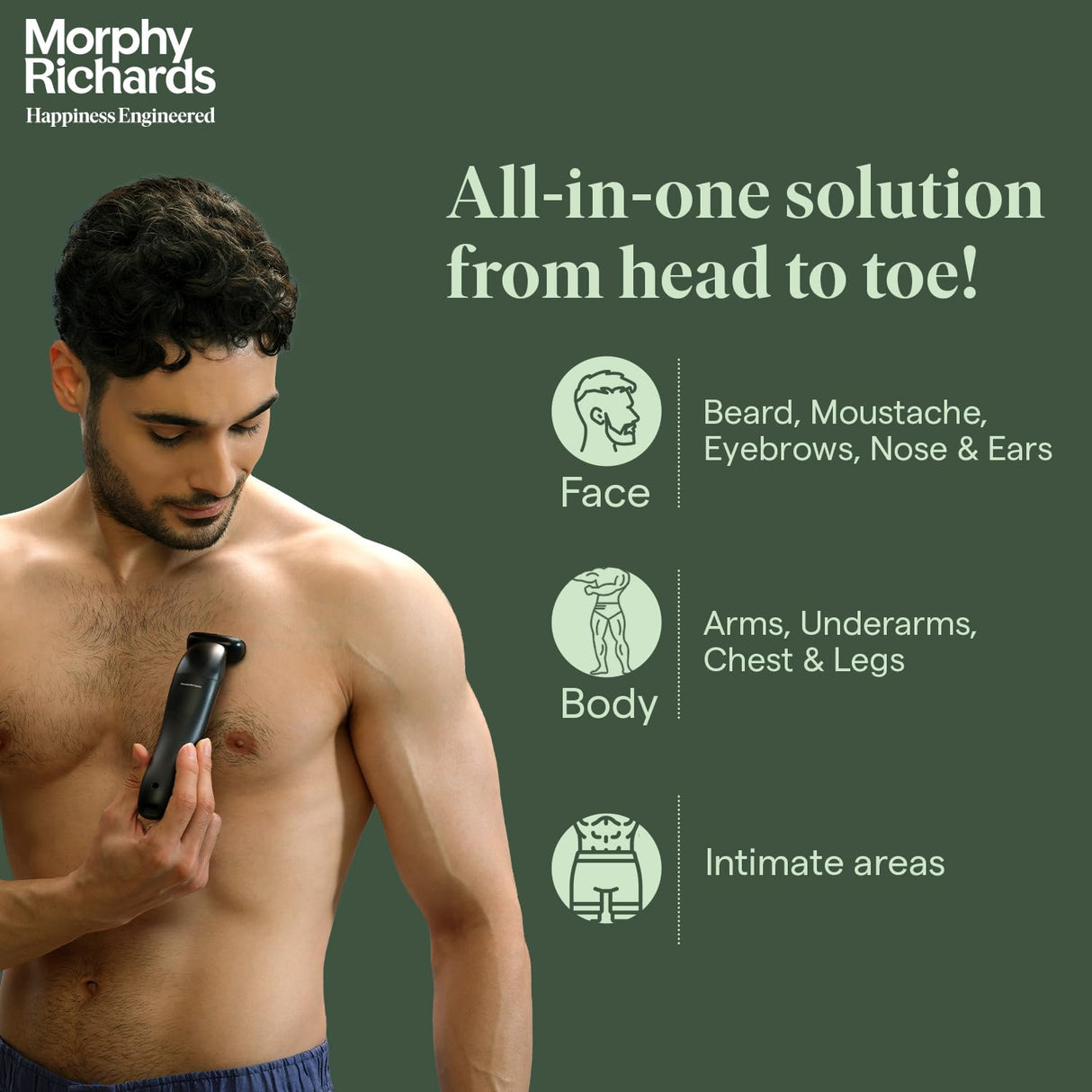 Morphy Richards Kingsman Pro 12-In-1 Grooming Kit For Men (Black)