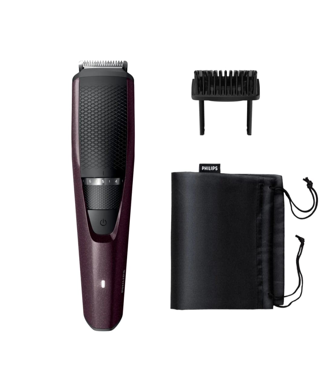 PHILIPS BT3125/15 Trimmer 45 min Runtime 10 Length Settings  (Maroon)