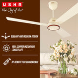 Usha AeroEdge 1200mm BLDC Ceiling Fan with RF Remote | Ivory