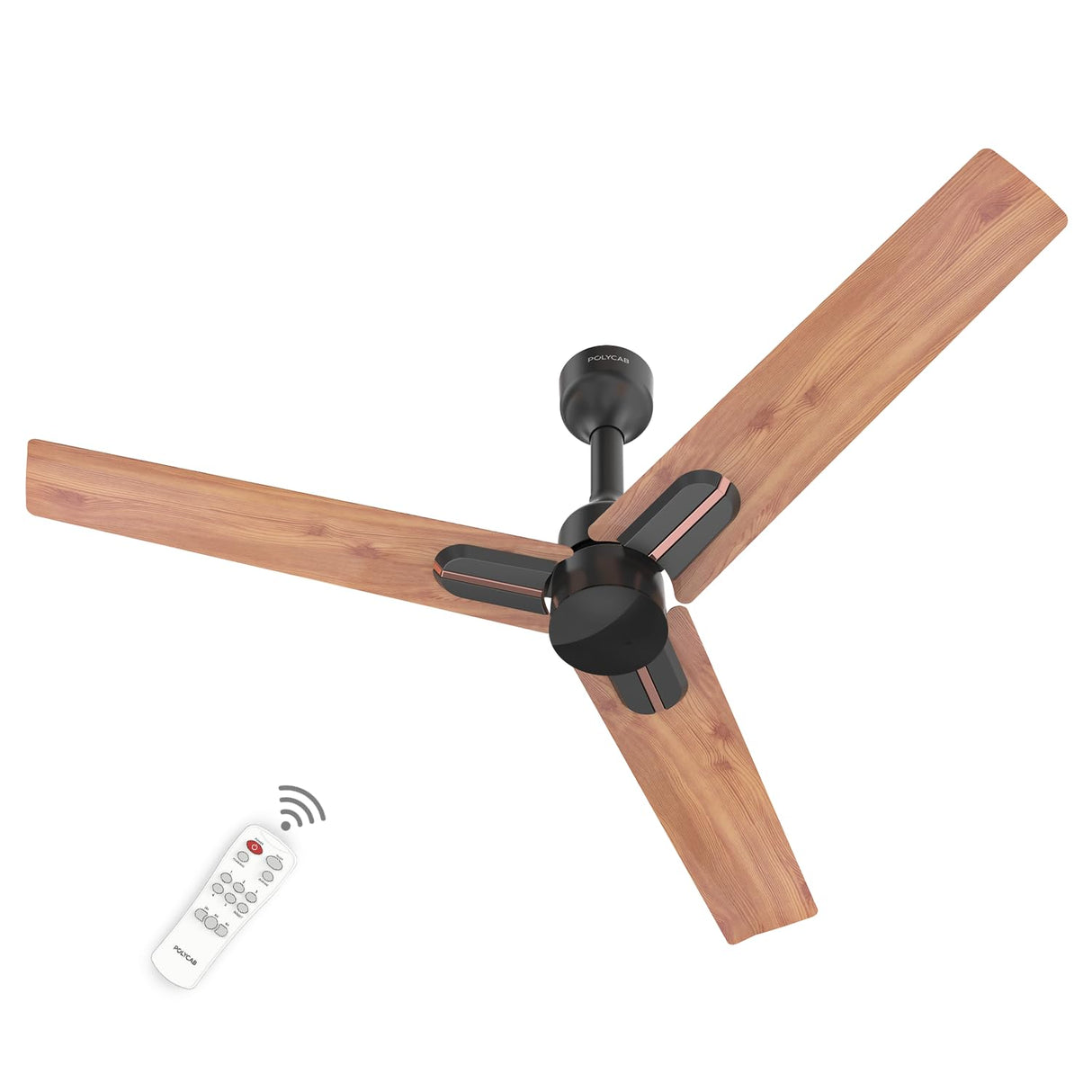 Polycab Wizzy Neo 1200mm 5-Star BLDC Ceiling fan | Natural Wood