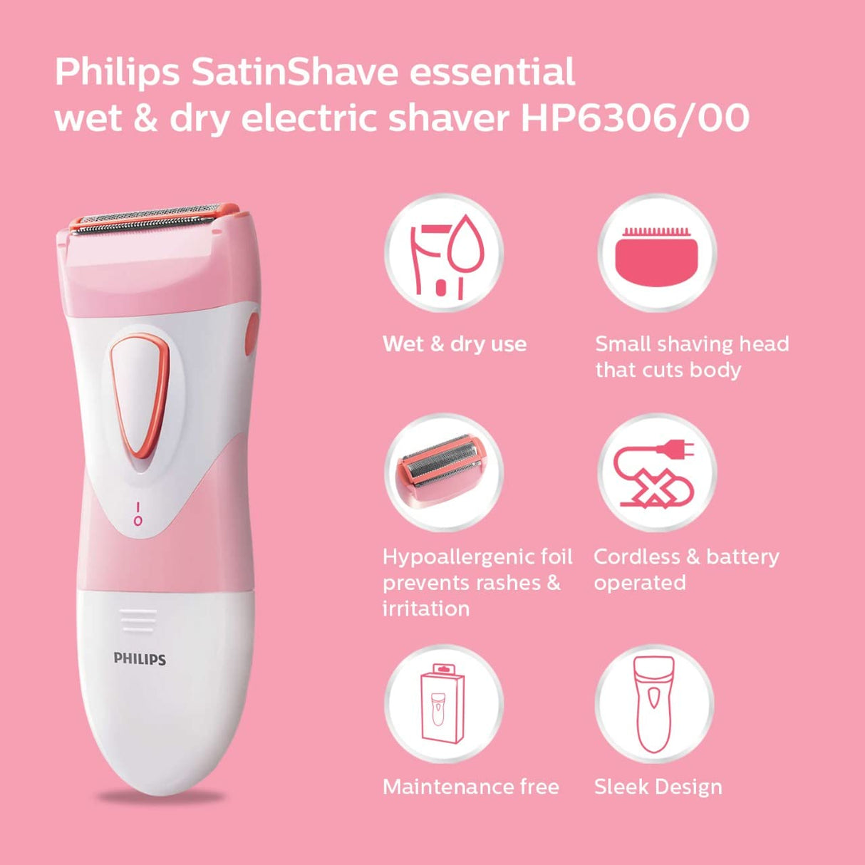 Philips SatinShave Wet & Dry Electric Shaver HP6306